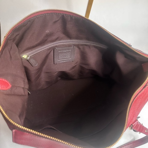 Coach Kleo Carryall Tote Bag - Cherry Red Pebble Leather - Picture 12 of 12